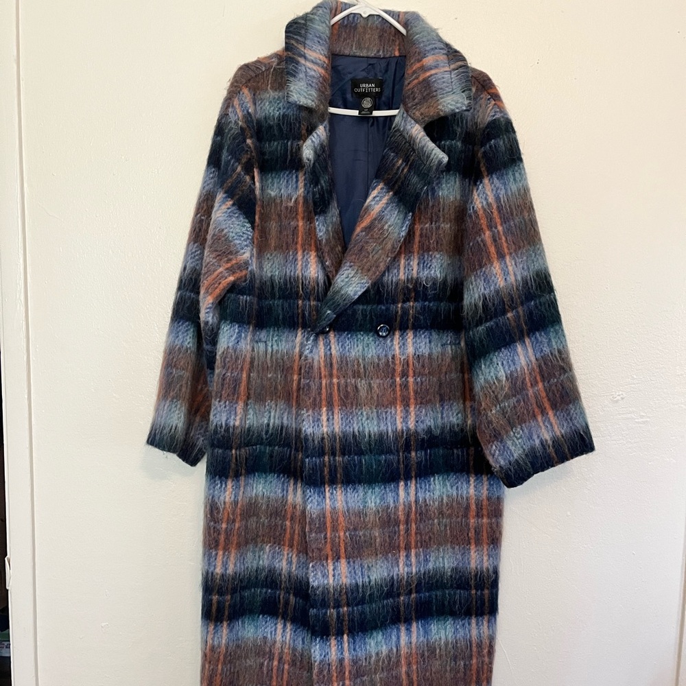 UO Plaid Overcoat